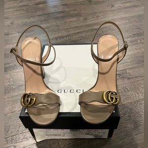 Gucci Marmont Taupe Stone Heels 👠